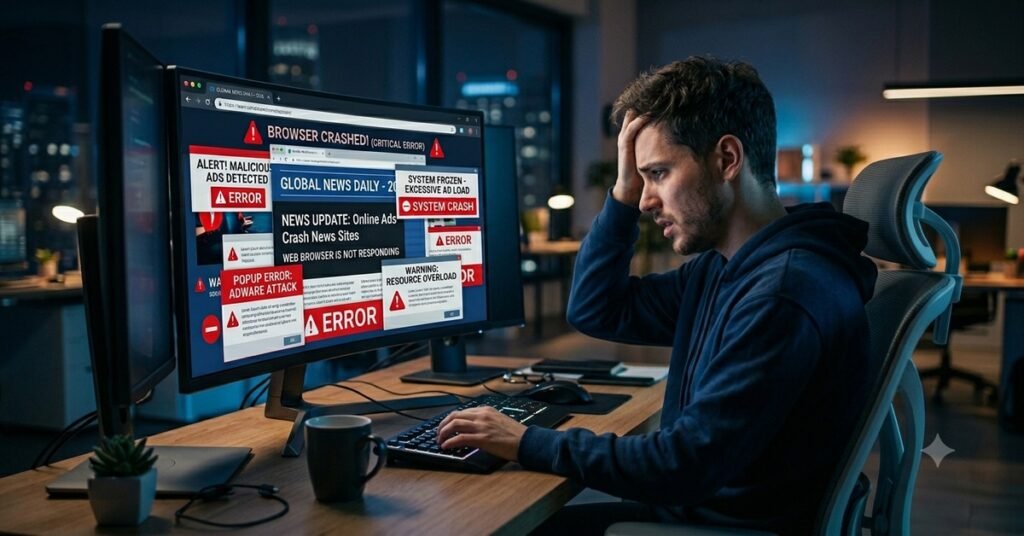 Why Ads on News Sites Crash Computer in 2026
