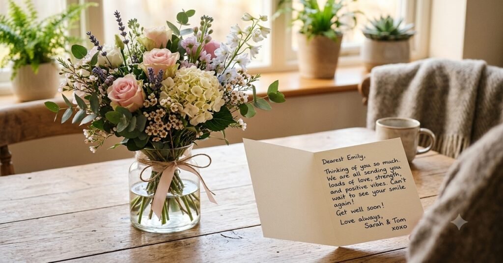 Get well flowers representing Princess Kate's cancer recovery journey