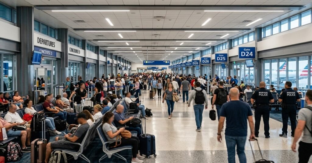 Mayfrer Serranopaca Miami International Airport terminal brawl incident 2026