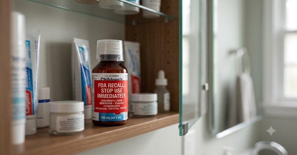 Strides Pharma ibuprofen recall children's liquid ibuprofen bottle lot number 2026