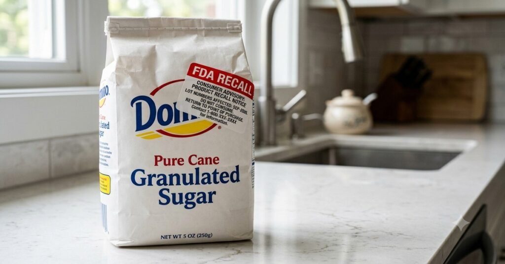 Domino sugar recall FDA warning contaminated sugar bag kitchen counter