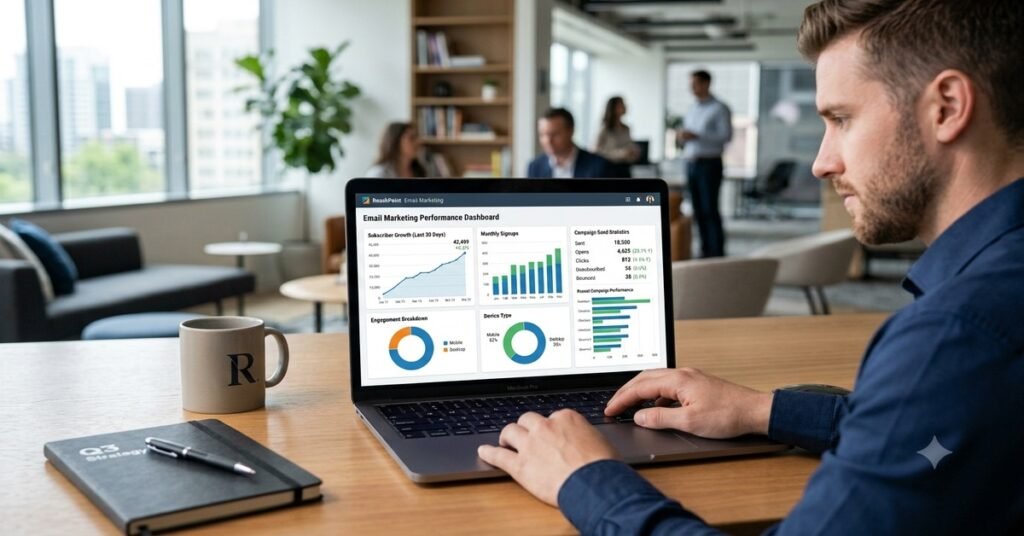 Newsletter cap — email marketing dashboard showing subscriber and send limits