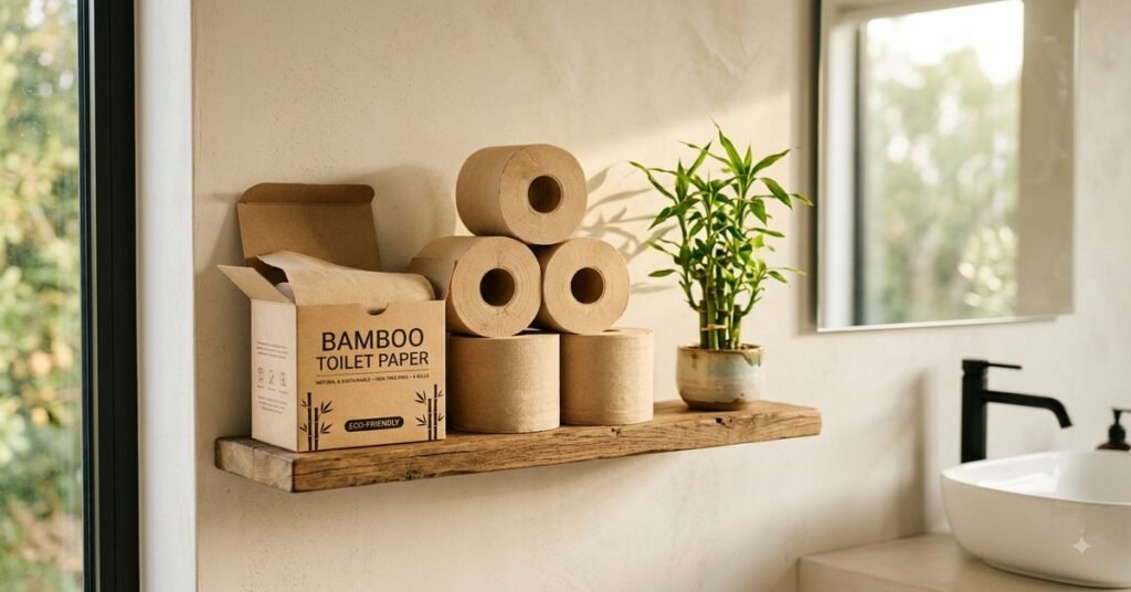 Plant Paper toilet paper bamboo rolls natural tan color minimalist bathroom 2026
