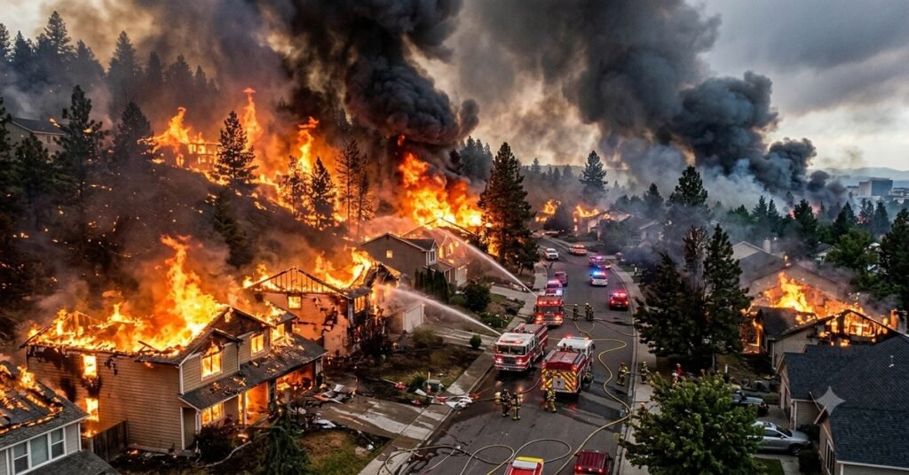 Spokane wildfire 2026 Old Trails Fire homes destroyed northwest Spokane evacuation August